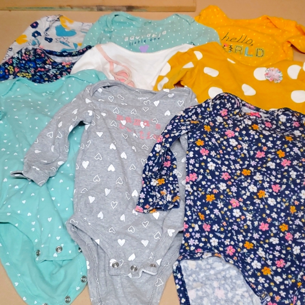 12 month long sleeve onesies lot